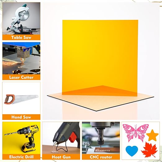 Geetery 15 Pcs Colored Acrylic Sheets, Plastic Boards - Image 4