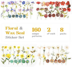 Dizdkizd 320Pcs Realistic Transparent Flower & Wax Seal Stickers - Image 3