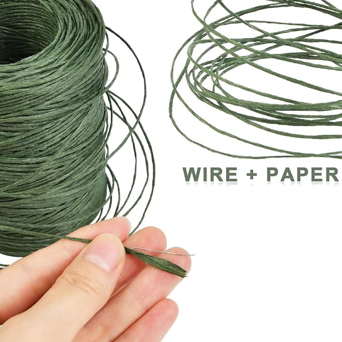 TIMESETL 656 Feet Floral Bind Wire Rustic Vine Wrapping Wire, Paper Covered - Image 3