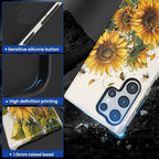 for Samsung Galaxy S23 Ultra Case, Sunflowers Bees Pattern Glossy 2 in 1 - Image 3