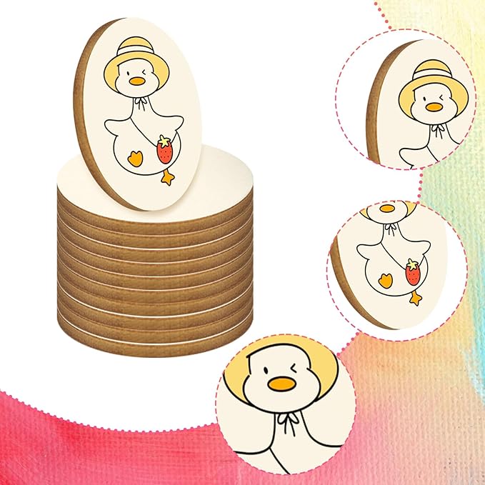 200 Pieces Round Wood Circles for Crafts - Image 3