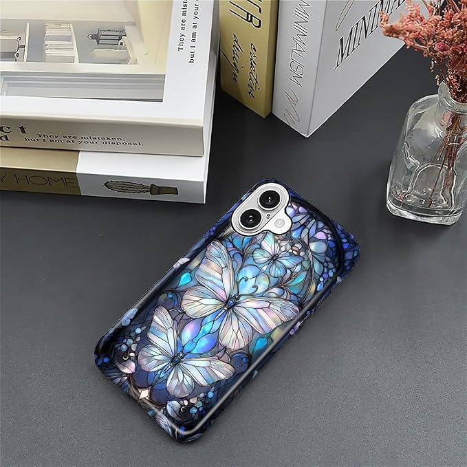 ZHEGAILIAN Case for iPhone 16 Plus, Stained Glass Butterfly Aesthetic Durable - Image 4
