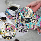 ijbnhd 8 PCS Skull Diamond Art Coasters Kit Diamond Painting Coasters | Skull - Image 5