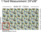 Exotic Birds Fabric by The Yard, Rustic Botanical Leaves Plants Flannel - Image 2