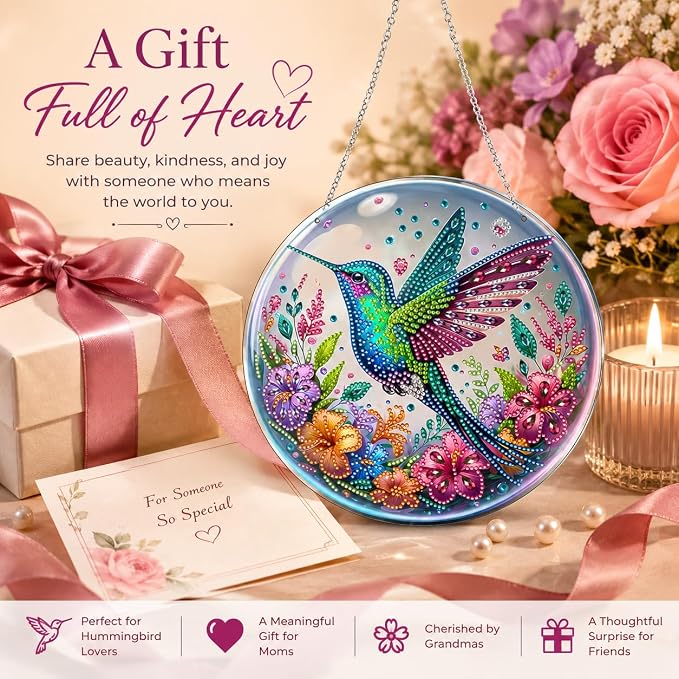 JJFox Diamond Art Hanging Kit for Adult, Special Shaped Rhinestone, DIY Acrylic - Image 4