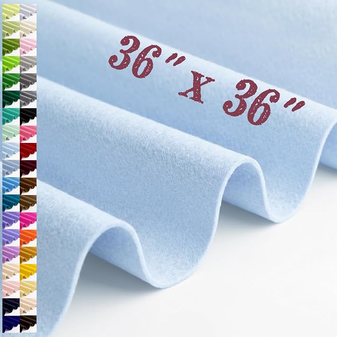 Large Felt Fabric Sheet 36 x 36 Inch, 1.6mm Thick | Soft nonwoven felt by MIGLORIA