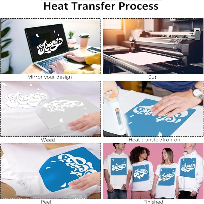 12" x 50 FT White HTV Vinyl Roll Heat Transfer Iron On Vinyl - Image 4