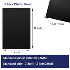 3 Pack Black Plastic Sheet 8x12x0.08 in Flexible High Tensile Plastic Sheets - Image 2