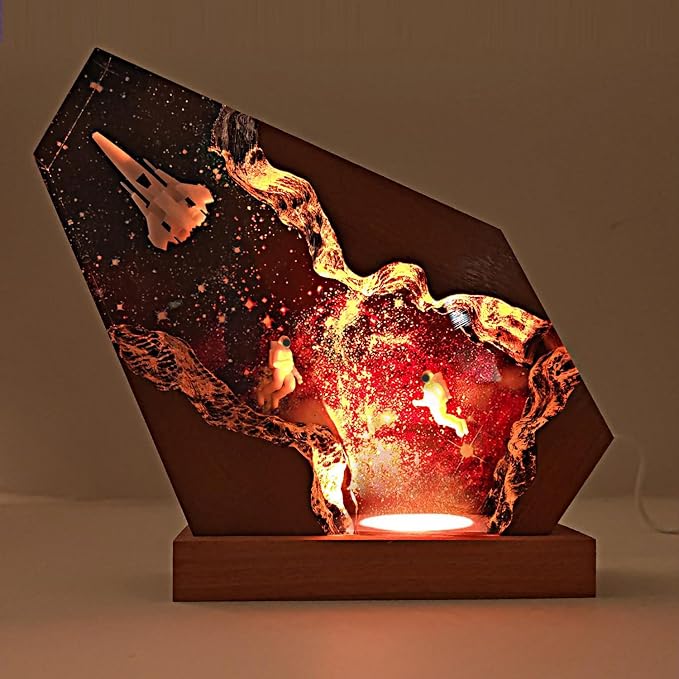 Space Resin Lamp, Handmade Galaxy Resin Night Light - Image 8