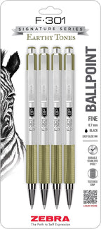 Zebra Pen F-301 Signature Series Retractable Ballpoint Pen, Stainless-Steel by ZebraPen