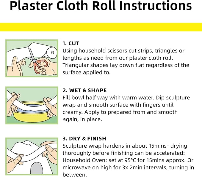 Falling in Art Plaster Cloth Rolls, 6 Pack 500gsm Plaster Bandage, Plaster - Image 7