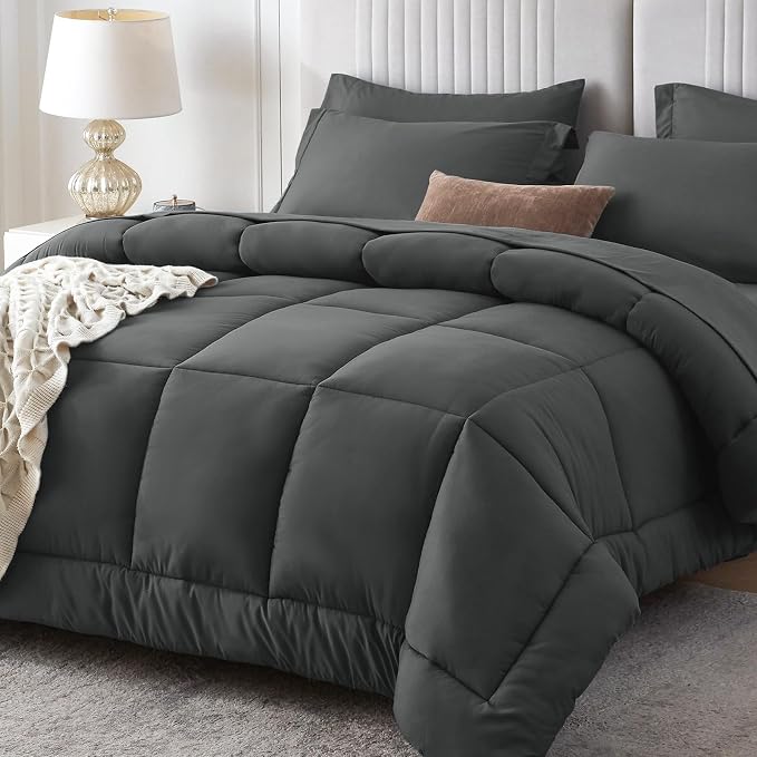 Sasttie Full Size Comforter Sets, 7 Pieces Bed in a Bag Full, Complete Bedding by SASTTIE