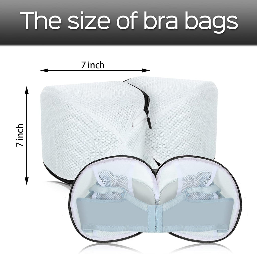Shappy 6 Pieces Bra Washing Bag for Laundry Mesh Wash Lingerie Underwear Brassiere Washing Bags with Zipper for Women Laundry Storage(7.87 Inch,Black)