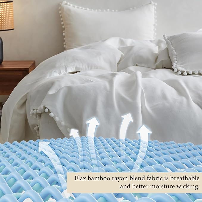 Simple&Opulence French Linen Blended Duvet Cover Queen, Flax Viscose Derived - Image 5
