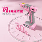 WORKPRO Pink Cordless Hot Melt Glue Gun, 7.2V Rechargeable Fast Preheating Glue - Image 2