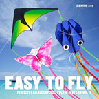 SGftre 3 Piece Set Butterfly Delta and Octopus Kites - Image 4
