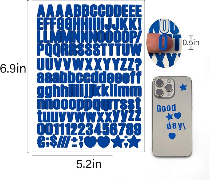 Letter Stickers, Mailbox Numbers, 0.5 Inch Waterproof Vinyl Alphabet | 1/2 Inch - Image 7