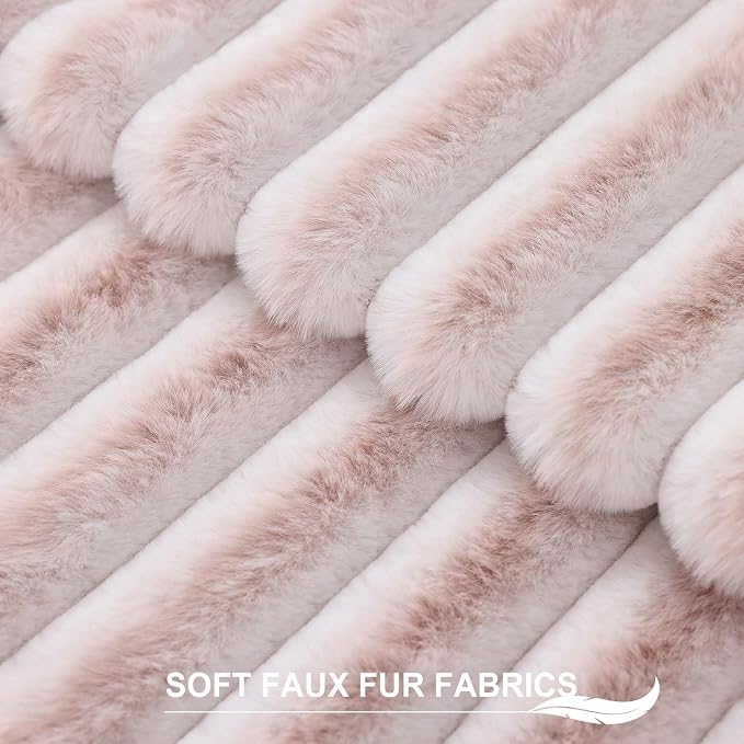 Pallene Faux Fur Plush Throw Pillow Covers 18x18 Set of 2, Luxury Soft Fluffy - Image 2