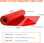 RENLITONG Red Iron on Vinyl 12Inch by 50ft Roll Heat Transfer Vinyl - Image 3