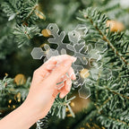 12 Pack Blank Snowflake Ornaments Christmas Hanging Ornaments Clear Acrylic - Image 6