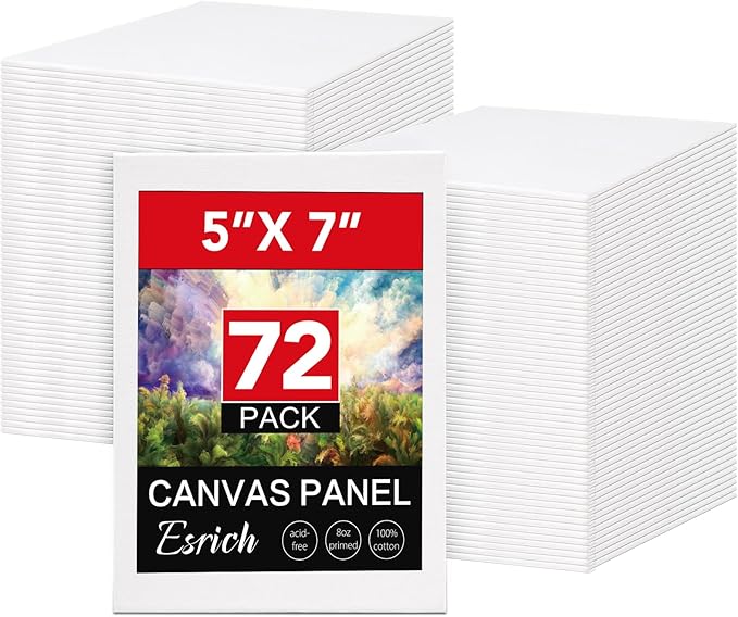 ESRICH Small Canvases for Painting, 5x7 Canvas for Painting 72 Pack, Mini by ESRICH
