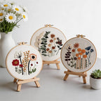 Herdiese Embroidery Kit for Beginners & Adults, 3 Floral Patterns & Hoop | - Image 6