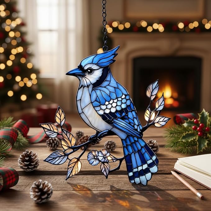 Majestic Blue Jay Acrylic Suncatcher - Image 2