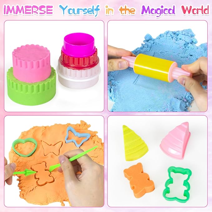 Ice Cream Sensory Bin for Girls Kids, Play Sand Art Kit - Image 5