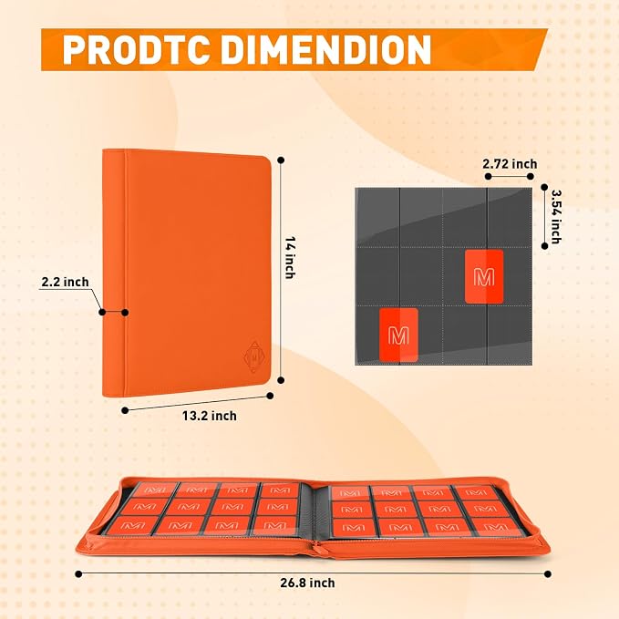 Premium Card Binder 12 Pocket for 720 Pockets Trading Card Binder, PU Zipper - Image 5