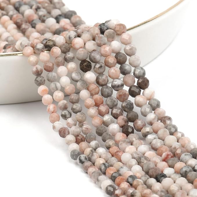 2mm 180pcs Pink Zebra Tiny Gemstone Beads - Image 4