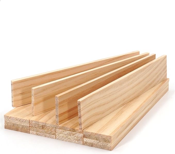Wood Strips Slats for Wall, Square Wooden Dowels for Crafts 1/8"x 1" x 6" by Unknown