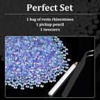 2500pcs 5mm Resin Rhinestones Bulk, Sky Blue AB Flatback Round Jelly - Image 3