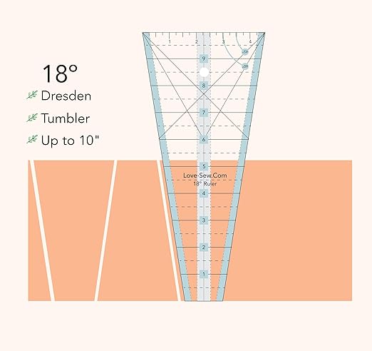 Dresden Ruler Love Sew – Acrylic Quilting Template - Image 2