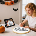 Gothic Tarot Embroidery Kits for Beginners Adults, Halloween Hand Bone - Image 2