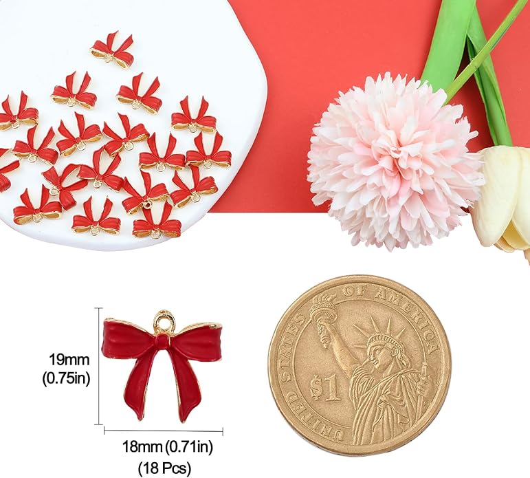 Bow Charms for Bracelet Jewelry Making Cute Bracelet Charms | 18Pcs, Bow Charms - Image 7