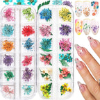 2 Boxes 3D Real Dried Flowers for Nail Art Colorful Mini Natural Gypsophila | by SUTOZMIWE