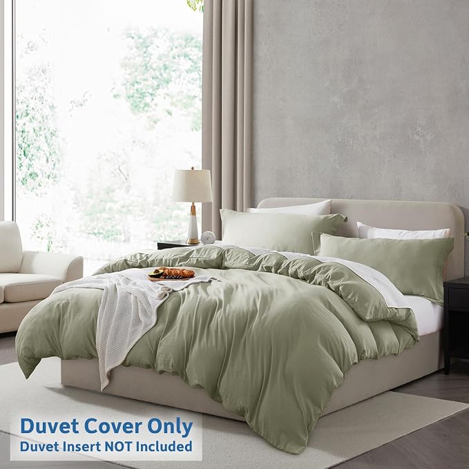 Nestl Light Sage Duvet Cover King Size - Image 2