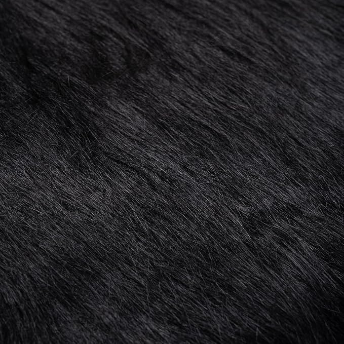 Black Faux Fur Fabric for Crafts Squares Furry Fabric for Sewing, Upholstery & - Image 2