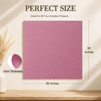Dusty Pink Large Felt Fabric 36" x 36", 1mm Stiff Felt Sheet, Nonwoven Fabric - Image 3