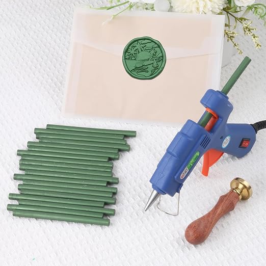 Pine Green Sealing Wax Sticks, WASOHLING 20Pcs Glue Gun Wax Seal Sticks - Image 3