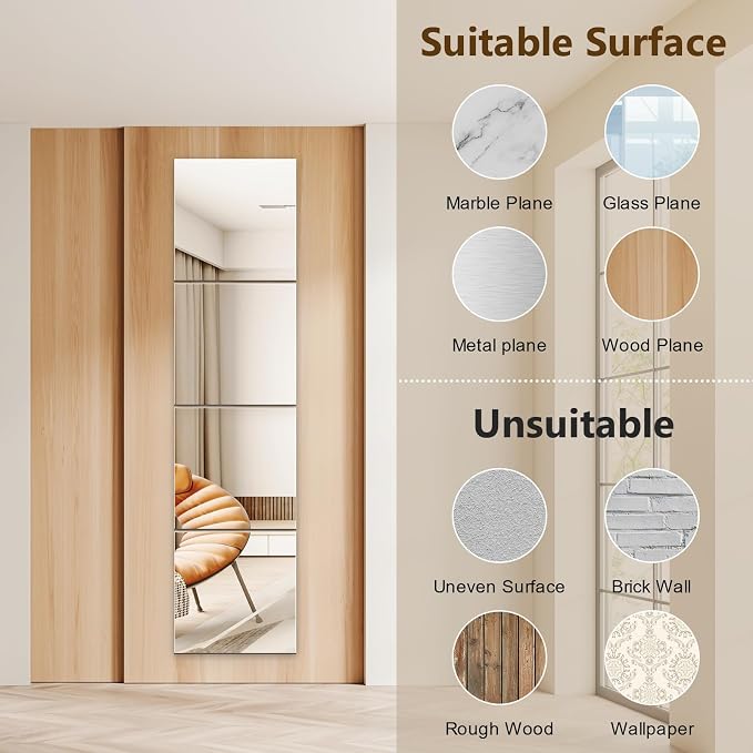 Shiftshade Mirror Wall Full Length, 12X14 Inch Unbreakable Mirror Tiles - Image 3