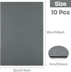 CHRORINE 10 Pcs Grey Felt Fabric Sheets Self Adhesive Felt Sheets 8 x 12 Inches - Image 2