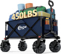 PORTAL Heavy-Duty Folding Wagon Cart, Large Collapsible Utility Wagon with All-Terrain Wheels for Beach, Camping, Garden & Grocery
