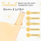 Tintnut Light Yellow Heat Transfer Vinyl, 10inx6ft Iron on Vinyl | Neutral boho - Image 2