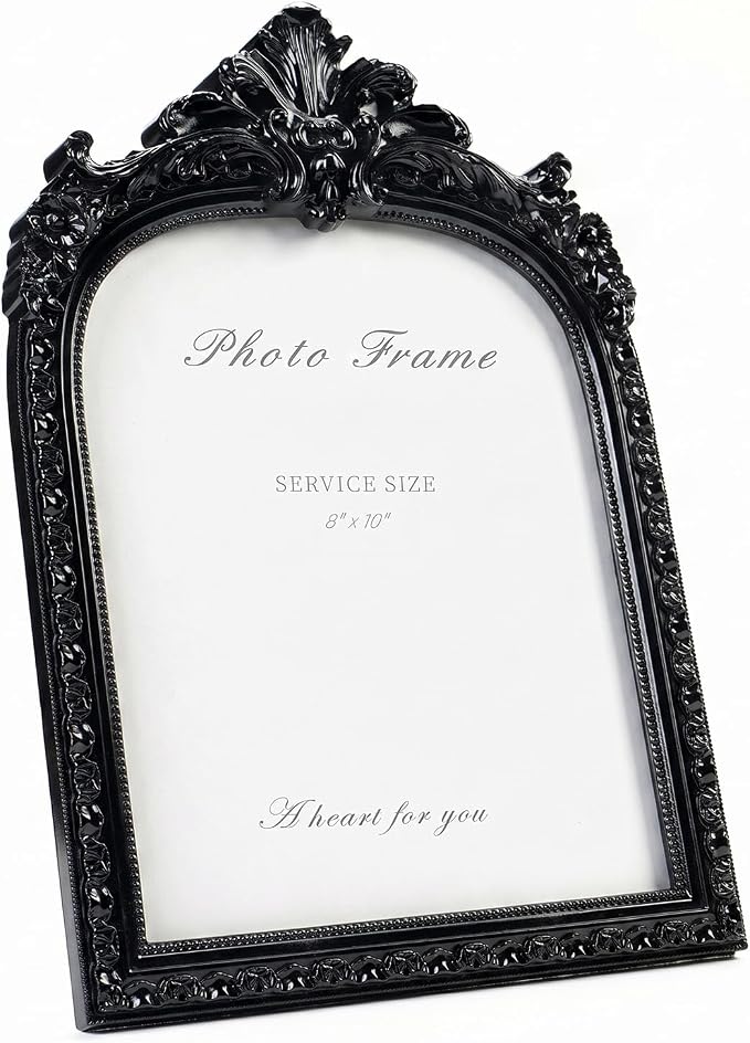 Cuspin 8x10 Black Picture Frame Vintage Frames, Ornate Arched Resin Photo Frame by Cuspin