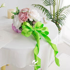HUIHUANG Lime Green Wired Ribbon 2.5 inch Green Satin Wire Ribbon - Image 7