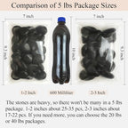 FANTIAN 5 Pounds Black Natural Decorative River Pebbles – 2-3 Inch Black - Image 2