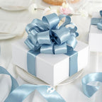 HUIHUANG Dusty Blue Wired Ribbon 1-1/2 inch French Blue Double-Faced Satin - Image 3