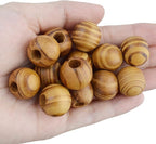 Natural Wooden Beads, 100 Pieces 18mm Diameter Round Loose Spacer Beads Large - Image 6