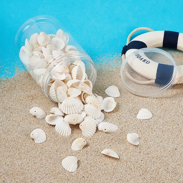 Beadthoven Box of 117pcs Natural Clam Shell Pendants 21.5-24.5x8.5-11.5 Beach - Image 8